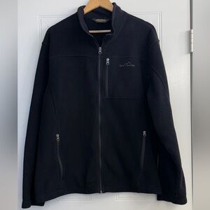 Eddie Bauer Black Fleece Zip Jacket XXL EUC